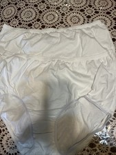 New Comfort Choice Plus Size 10 Panties 100 Cotton Full Cvrge Brief White Lot 2