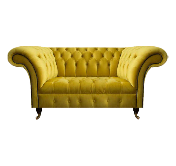 Moderne Chesterfield SitzmöBel Gelber Zweisitzer Designer Stoffcouch-image
