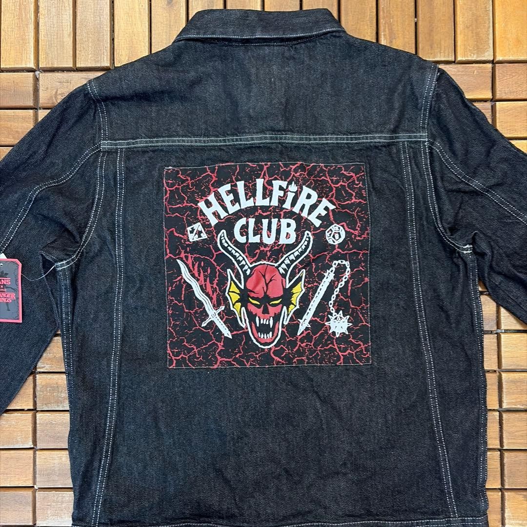 VANS x Stranger Things Hellfire Club Denim Jacket Black M Japan VANS x Stranger Things Hellfire Club Denim Jacket Black M Japan