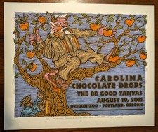 Cartel de arte del zoológico de Oregón Carolina Chocolate Drops 2011 impresión firmado Gary Houston #15