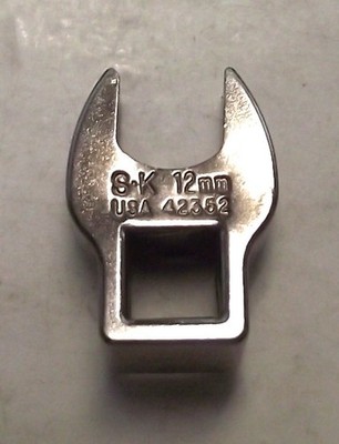 SK Hand Tool 42352 3/8'' Drive 12mm Open End Crowfoot Wrench USA