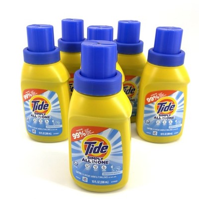 Tide Simply All in One Laundry Detergent 10 fl oz Lot of 6 HE Refreshing (Ins)