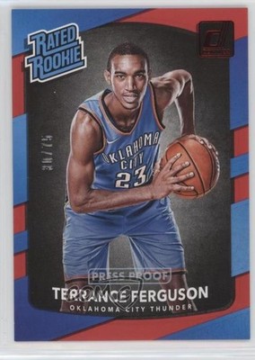 2017 Donruss Rated Rookies Press Proof Red 30/75 Terrance Ferguson Rookie RC m6v