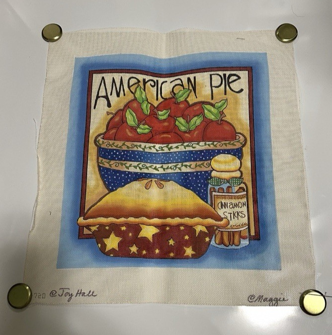 Joy Hall's American Pie Needlepoint Canvas by Maggie on 18 count