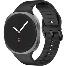 For Galaxy Watch 8 Bands 40mm 44mm Classic 46mm,No Gap Silicone M/L, Black