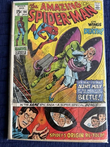 The Amazing Spider-Man #94 (Marvel Comics March 1971) Origin Retold Beetle