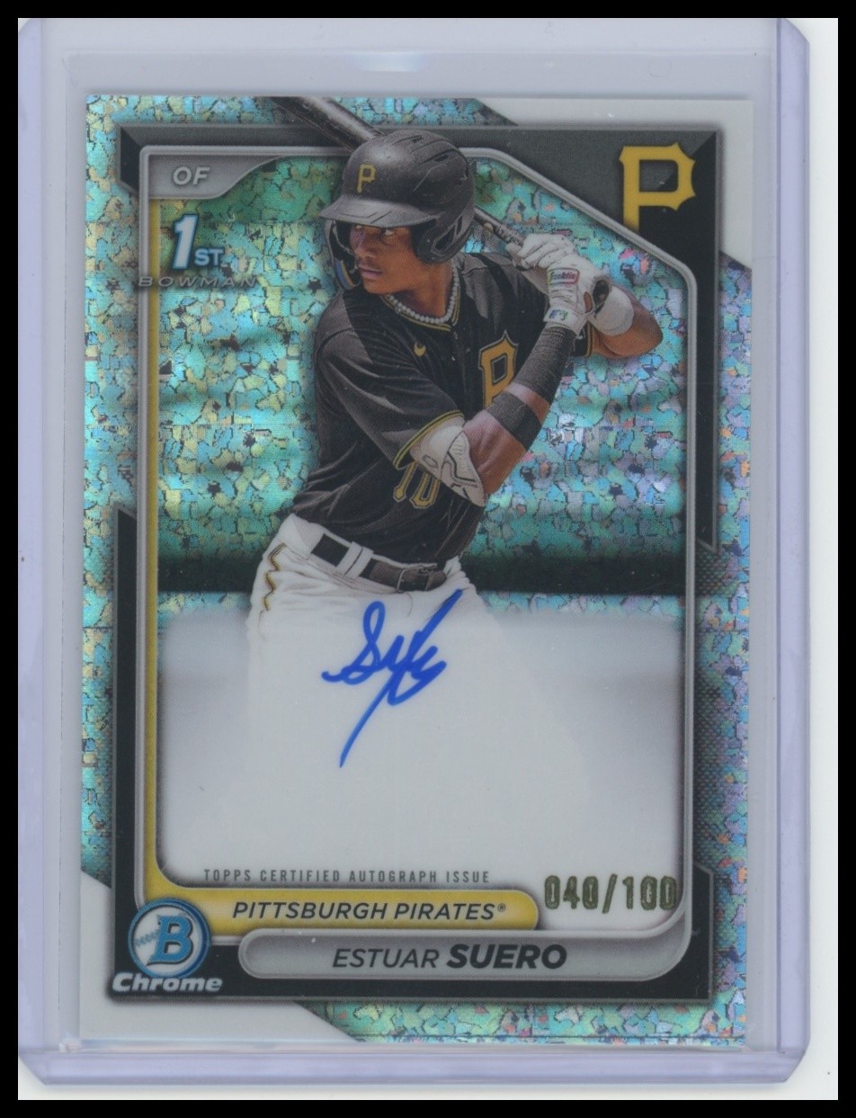 2024 Bowman #CPA-ES Estuar Suero Chrome Prospects Auto Mini-Diamond 40/100