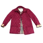 Authentic Burberry Children Girls 10 Diamond Quilted Jacket Nova Check Red Lined