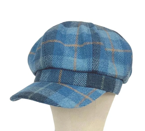 Baker Boy Hat Ladies Tweed Newsboy Cap Headware Colourful Gift Blue