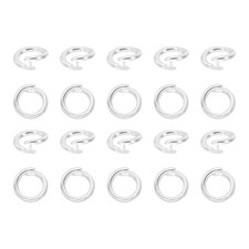 20 Pcs Locking Jump Rings 10mm Round Twist Clasp Silver
