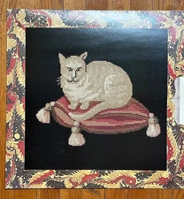 ELIZABETH BRADLEY VICTORIAN ANIMAL NEEDLEPOINT SERIES KIT THE CREAM CAT **