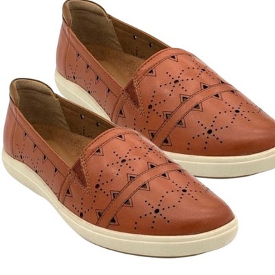 Cobb Hill Leather Perforated Slip-Ons Bailee Russet Color Russet Size 6M NEW