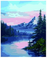 Paint by Number Mountain Kit. Contains 1 Unframed Kit. No Frame.