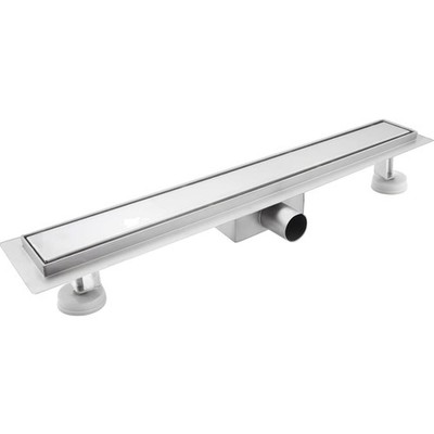 Duschrinne Edelstahl 90 cm Flach Bodenablauf Komplettset Siphon Haarsieb