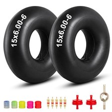 15x6.00-6" Inner Tubes 2-Pack Heavy Duty with TR14 Straight Valve Stem Premium