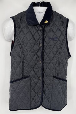 NWT John Partridge Quilted Vest Rag Gilet Womens Large Claret Navy Red England