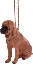 Brown Shar-Pei Dog Hanging Christmas Ornament 2.25" Resin Holiday Decor