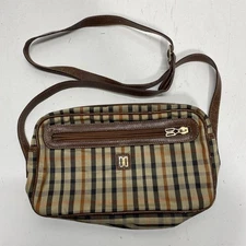 Daks Womens Plaid Fabric Sling Adjustable Strap Medium Bag