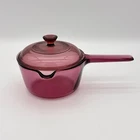 VTG Non-stick Vision Corning Pyrex 1 L USA Cranberry Sauce Pan with Lid