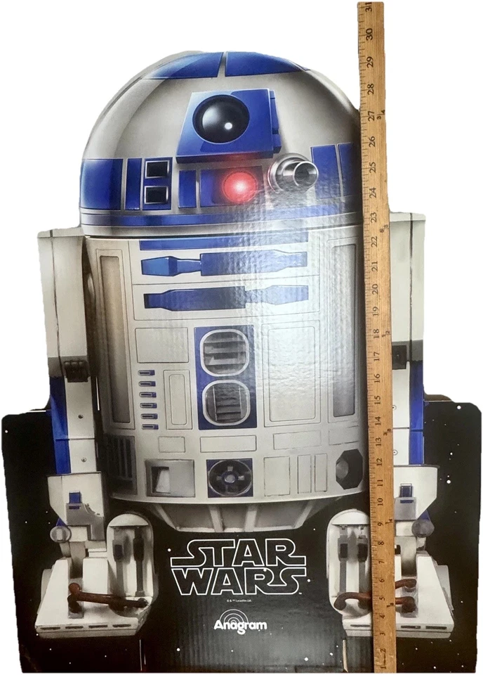 Exhibición de tienda recortada de cartón tamaño real R2D2 Star Wars RARO coleccionistas  Foto 2 de 4