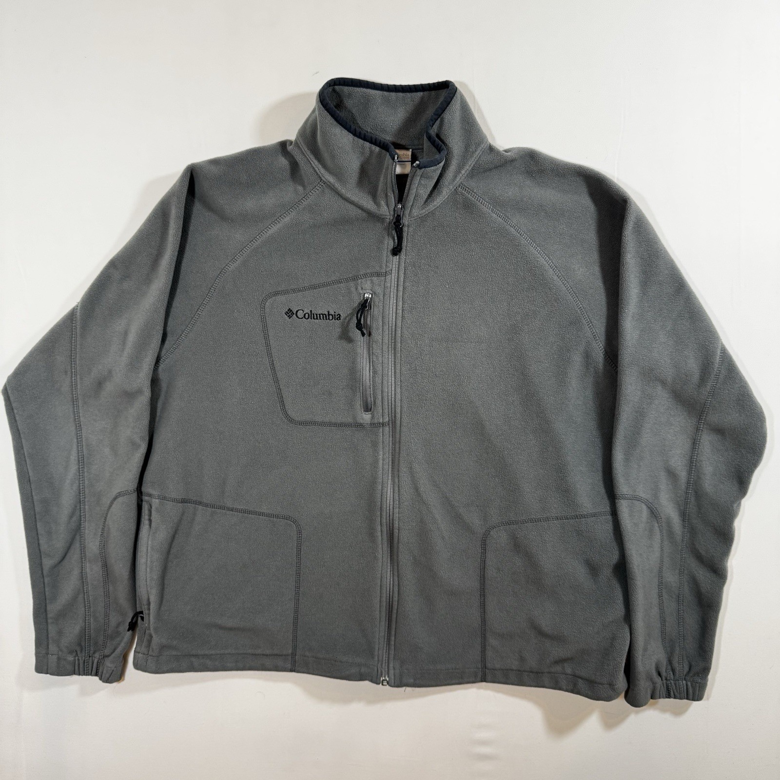 Columbia Men Full Zip Basic Jacket Solid Polyeste… - image 1