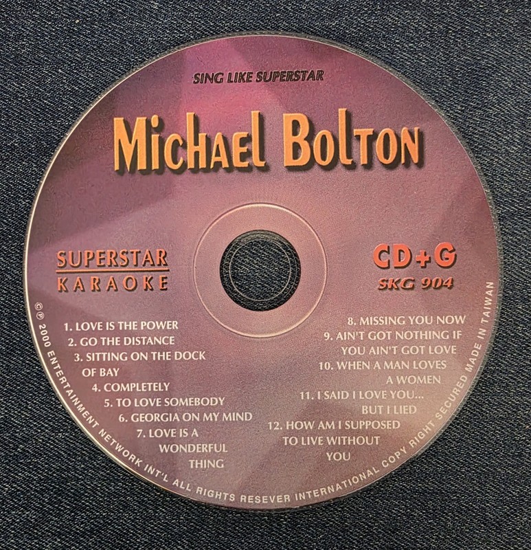 MICHAEL BOLTON       SUPERSTAR KARAOKE CDG DISC
