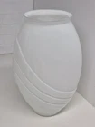 16” Tall Vintage Art Deco Mid Century large White Glass Vase anchor hocking