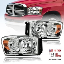 for 2006-2008 Dodge Ram 1500 2500 3500 Amber Reflector Chrome Housing