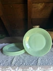 Vintage Fire King Glass Jadeite Green Set of 6 Plates Dishes 9 1/4"