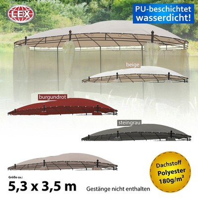 Ersatzdach Pavillon oval 5,3 x 3,5m wasserdicht Gartenpavillon Dachhaube Outdoor