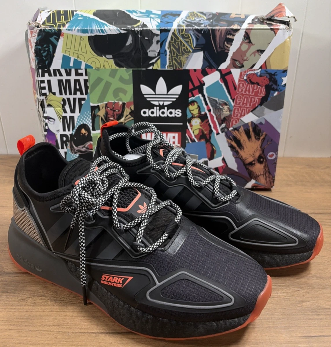 Marvel x adidas ZX 2K Boost Stark Industries - Black for Sale