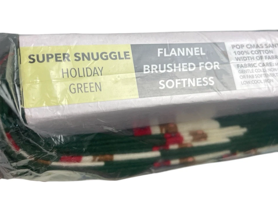 Parafuso de tecido de flanela super aconchegante 8yds feriado verde Natal Papai Noel para JOANN - Imagem 3 de 4