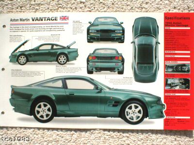 ASTON MARTIN カタログ 1993 / 1994 / 1995 ASTON MARTIN VANTAGE IMP Brochure | eBay