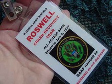 #A-22 ROSWELL UFO Alien Crash RECOVERY Team SECURITY TAG CLIP