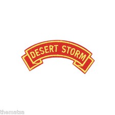 MARINE CORPS DESERT STORM  MILITARY EMBROIDERED USMC RED SHOULDER ROCKER PATCH