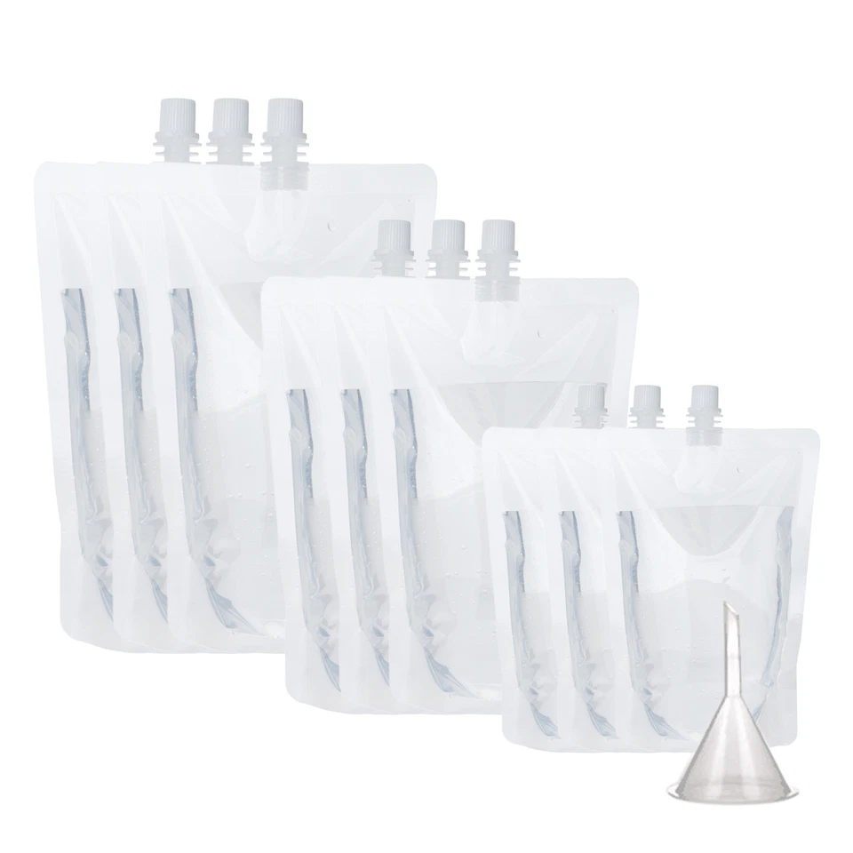 50PCS Clear Spout Stand Up Drink Pouch Juice Liquid Wine Packaging Bag 1.75-17OZ - Image 2 of 4
