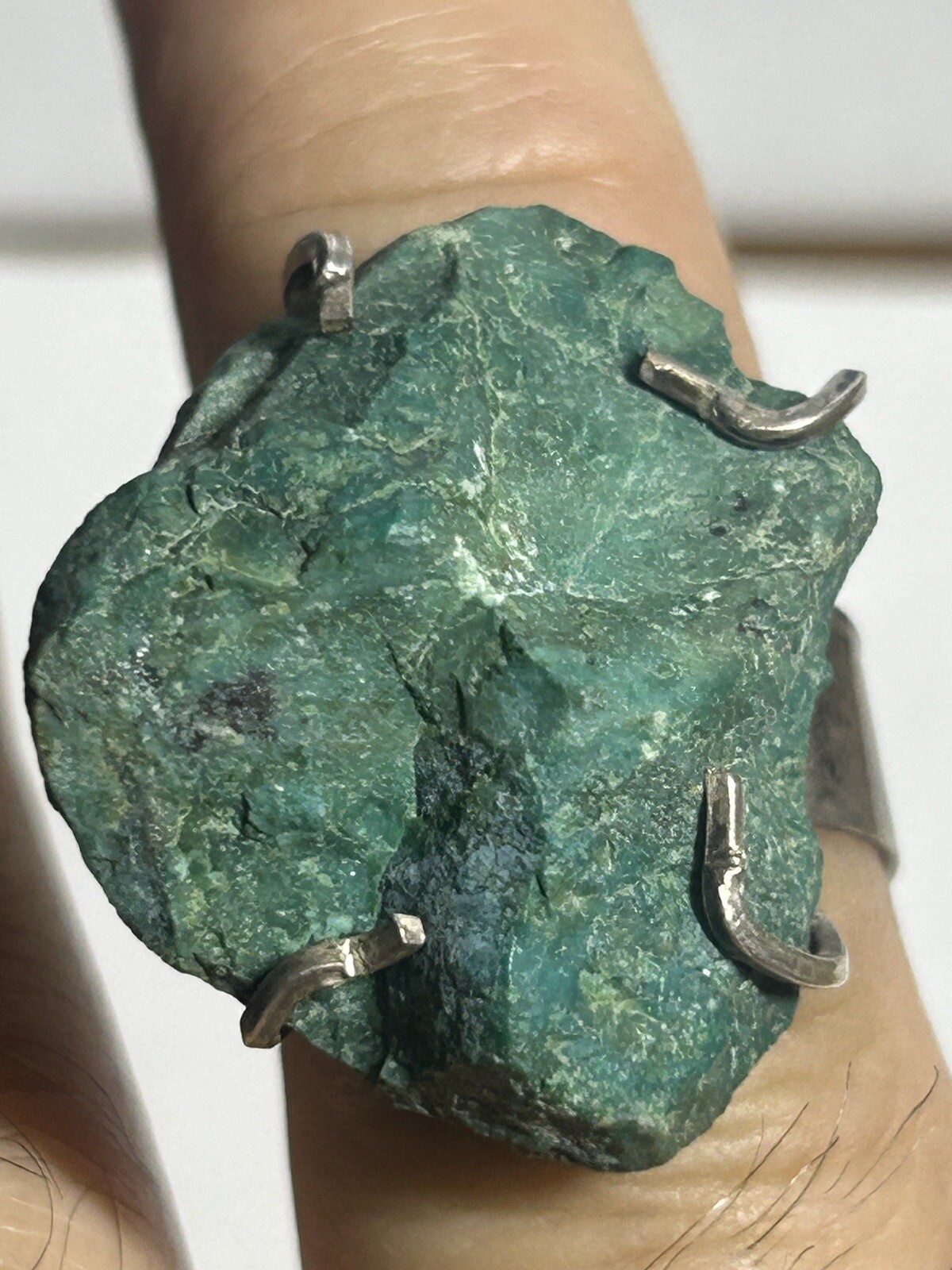 Antique Turquoise Silver Ring Adjustable - image 4