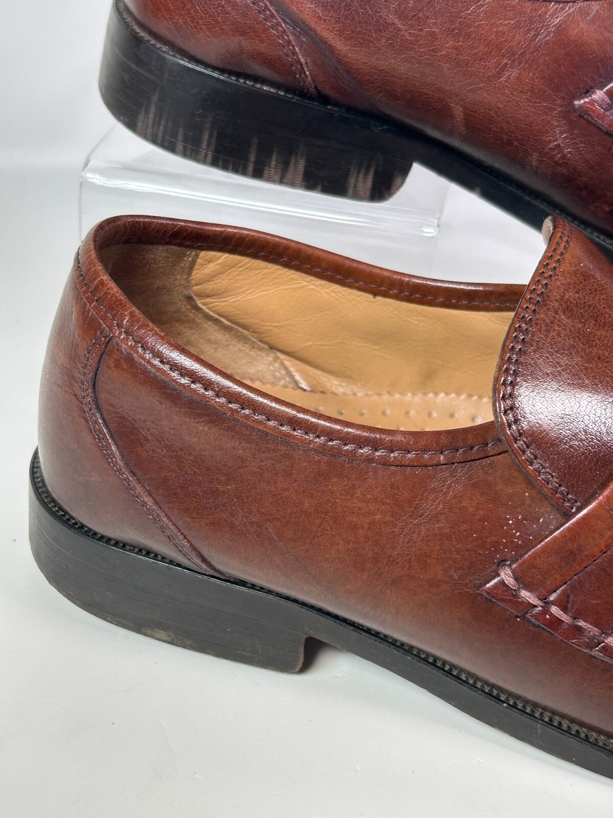 Clarks Extra Wide Loafers Leather SlipOn Brown Shoes UK 8 Formal Men's