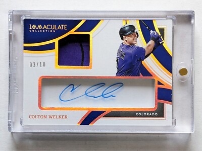 2022 Immaculate Collection Colton Welker Prime Relics Auto /10 RC ICP-WE Rockies
