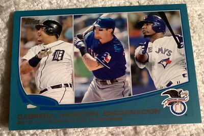 2013 Topps League Leaders Wal-Mart Blue Miguel Cabrera Josh Hamilton Edwin Encar
