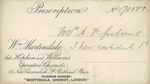 Antique Prescription Envelope W Martindale chemist Portland Place London