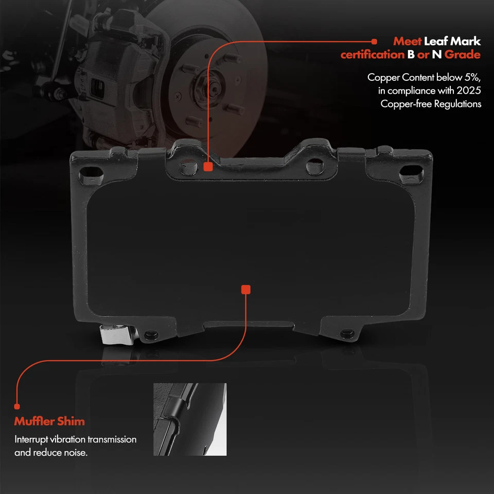 Rotores de freno de disco delanteros y pastillas de freno de cerámica para Toyota Land Cruiser Lexus LX470 Foto 4 de 4