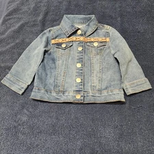 Jessica Simpson 12 Months Jean Jacket With Coral Geometric Detailing