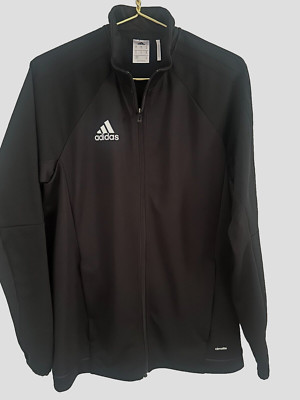 Adidas Men's Track Jacket Black Full-Zip Short Climalite  Activewear M