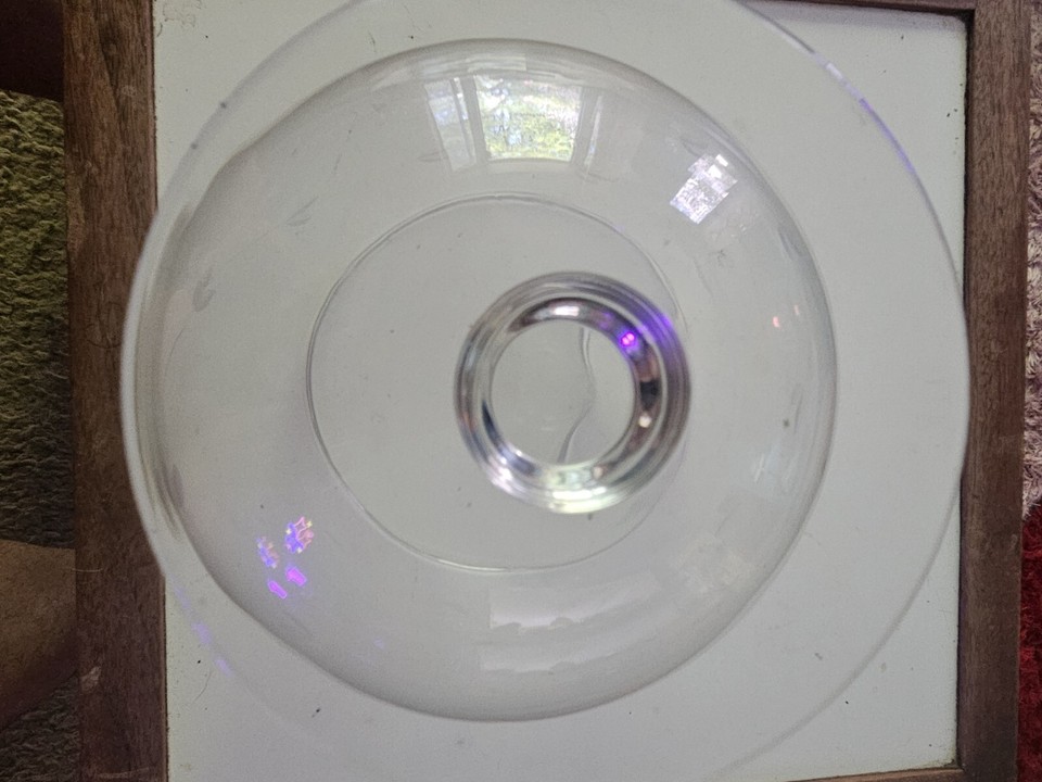 Vintage Large Brandy Snifter Terrarium Fish Bowl Tip Jar Etched Glass 9