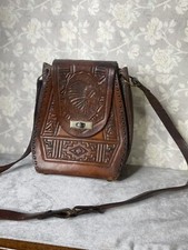 vintage hand tooled leather purse mexico