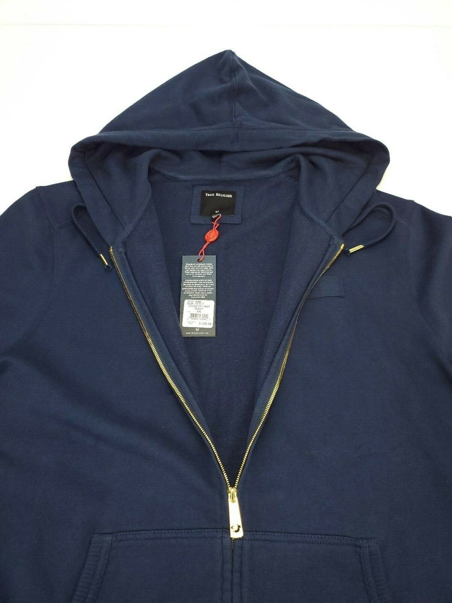 TRUE RELIGION Men's 2XL Full Zip Hoodie Classic Sweatshirt Ace