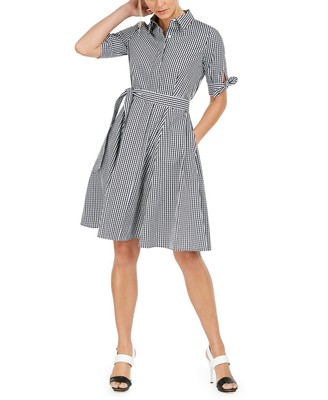 calvin klein gingham shirt dress