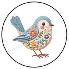 EMBROIDERED BIRD ENVELOPE SEALS LABELS STICKERS PARTY FAVORS