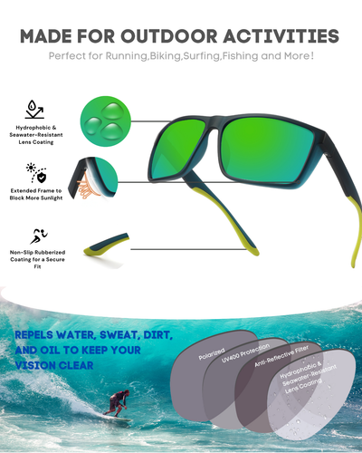 Privel XXL Größe Extra Large Sport polarisierte Sonnenbrille für große breite Köpfe UV400 - Bild 17 von 54